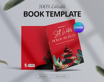 Layout di libro romanzo 6x9, interno e copertina in brossura, file Canva modificabile