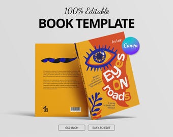 Layout del libro 6x9, interno e copertina in brossura, file Canva modificabile