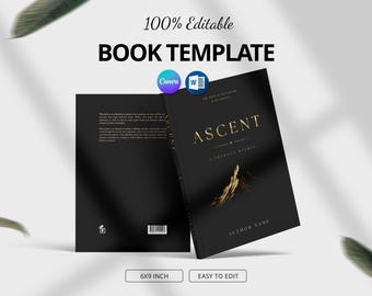 Modello per libro editoriale 6x9, layout interno di lusso in Canva e Word per la pubblicazione su KDP.