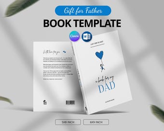 Libro per papà, modello 5x8 e 6x9, libro dei ricordi per papà, regalo in formato Canva Word