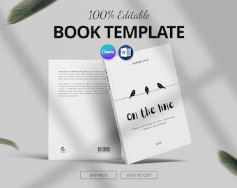 Modello di libro 6x9 per Canva e Word / Layout interno minimalista KDP / Formato libro modificabile