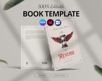 Modello di libro vintage 6x9, copertina classica e layout interno, file Canva Word InDesign