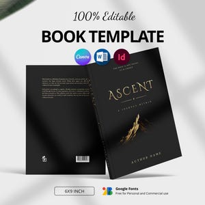 Modello per libro di lusso 6x9 / Impaginazione editoriale / Canva Word InDesign / KDP