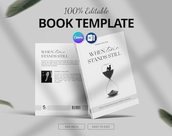 Modello di romanzo KDP 6x9 / Layout di libro di narrativa minimalista (Canva, Word)