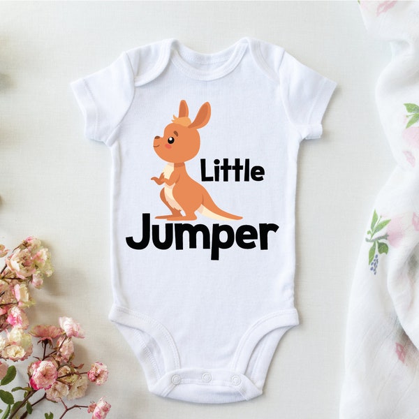 Kangaroo bodysuit, Little Jumper bodysuit, Little Roo Onsie, Cute Baby Onsies, PR252