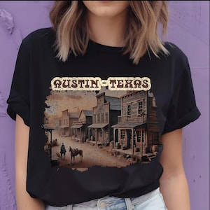 Austin Texas T-Shirt, Western Shirt, Country Tee Shirt, Unisex Shirt, Vintage Style Graphic Tee, Southern Tee, Gift, pr1113