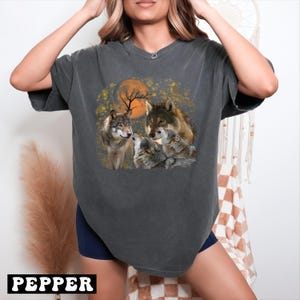 Comfort Colors Wolf Tshirt,Wolf Lover tee, Wolf Moon tee, Wolf Mountains, Camper Shirt, Wolf Camping tee, Wolf Nature, Nature Camping-pf1165