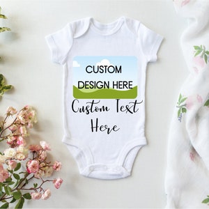 Custom Printed bodysuits, Personalized Bodysuit, Custom Text Baby Clothes, PR025