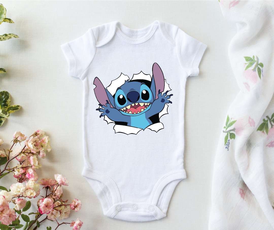 Stitch Baby Onsie, Cute Stitch Bodysuits, Disneyland Baby Clothes