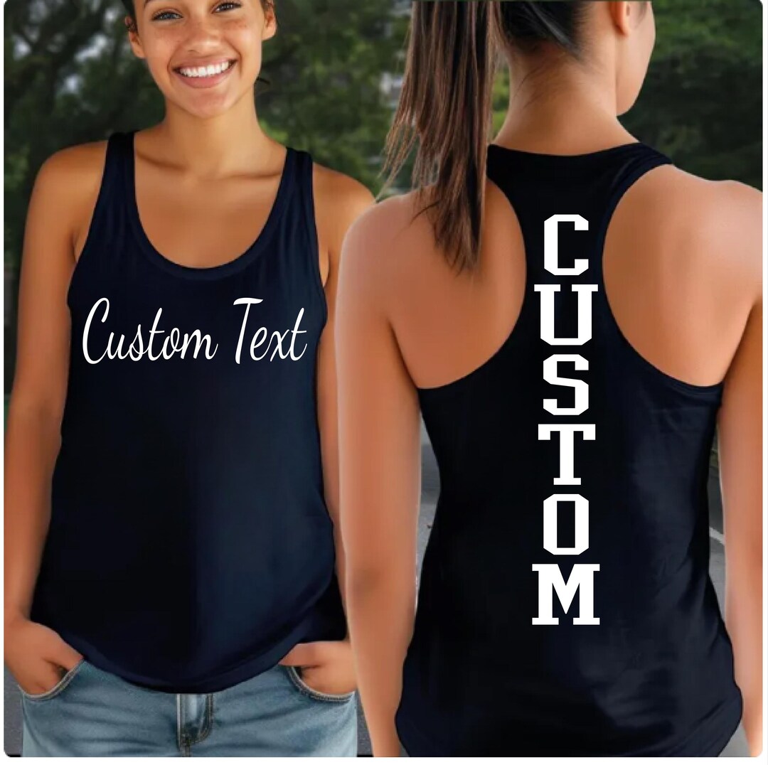 Customised Top Fun Customizable Racerback Top, Gift Idea, Personalized Tank Top, Custom ...