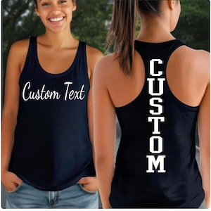 Customizable Racerback Top, Gift Idea, Personalized Tank Top, Custom Name Top, Customizable Athletic Shirt,PR-1928