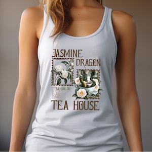 Jasmine Dragon Tea Shop Racerback, Uncle Iroh Tea Shop Inspired, Anime Lover&#39;s Gift, Uncle Iroh Racerback Gift, Avatar Top Tank -pr1169