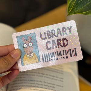 Handmade Arthur-inspired Library Card Bookmark – Nostalgic Cartoon ...