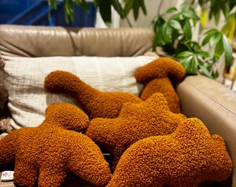 Dino Nugget Plüschkissen - Handmade Foodie Decor, 5er Set