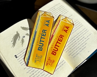 Unique Hand-Drawn Stick of Butter Bookmark – Personalized Salted or Unsalted Choice