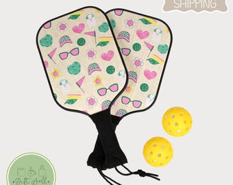 Cute Pickleball Paddle Set | Gift For Pickleball Players, Gift For Sister, Gift For Friend, Gift For Pickleball Lover