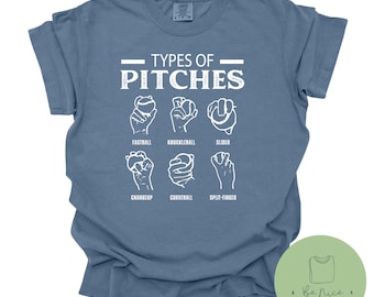 Types of Pitches Comfort Colors Shirt | Sports Shirt, Baseball Shirt, Baseball Mom, Baseball Tournament Shirt, Sports Mom Shirt, Baseball