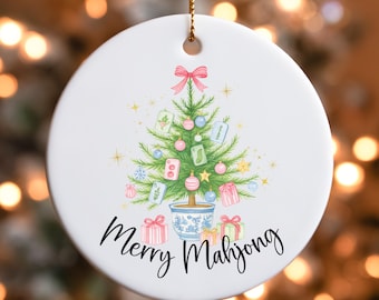 Merry Mahjong Christmas Ornament | Gift For Mahjong Players