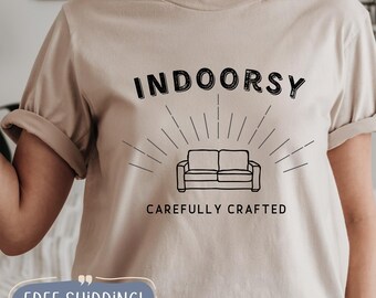 Indoorshirt | Antisociaal, introvert shirt, grappig cadeau, kamperen, wandelen, grappig kerstcadeau, verjaardagscadeau, cadeau voor vriend, huismus