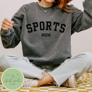 Sports Mom Crewneck Sweatshirt | Sports Mama Apparel, Sports Lover Sweatshirt, Sporty Mom Gift, Collegiate Crewneck