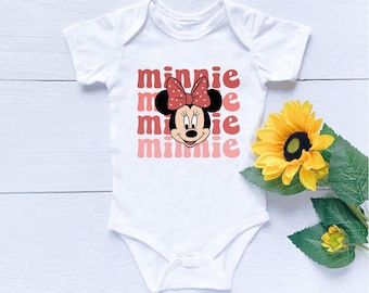 Minnie Baby Outfit, Minnie Mouse Baby Shower Gift, Toddler Girl Mouse Shirt, Baby Minnie Bodysuit, Cute Baby Girl Clothes TB175