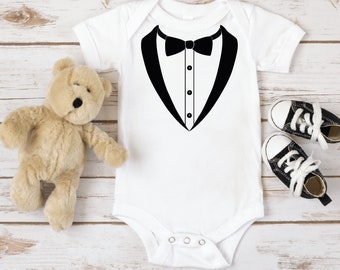 Tuxedo Onsie, Baby Boy Tuxedo Bodysuits, Cute Baby Boy Bodysuits, Baby Boy Gift TB031