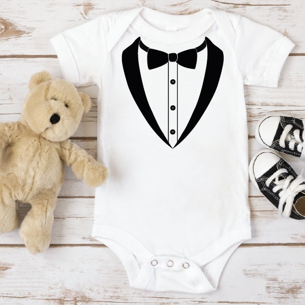 Tuxedo Onsie, Baby Boy Tuxedo Bodysuits, Cute Baby Boy Bodysuits, Baby Boy Gift TB031