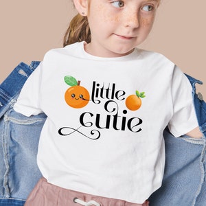 Little Cutie Toddler Shirt, Retro Orange Kids Shirt, Cute Fruit Natural Kids Outfit, Little Cutie Kids Clothes BB-06-44