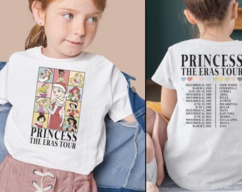 Princess The Eras Tour Two Sided Shirt, Princess Tour Toddler Shirt, Princess Tour Youth Shirt,  Princess Eras Tour Kids Shirt,  TB397