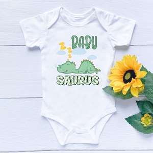 Baby Saurus Bodysuit, Funny Baby Clothes, Dinosaur Baby Gift, Baby Boy Clothes, Baby Boy Gift TB047