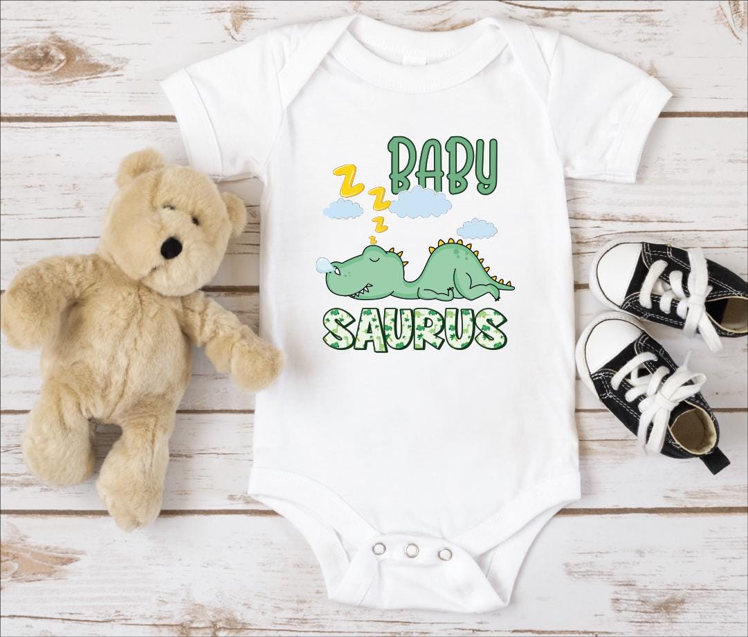 Baby Saurus Bodysuit, Funny Baby Clothes, Dinosaur Baby Gift, Baby Boy ...