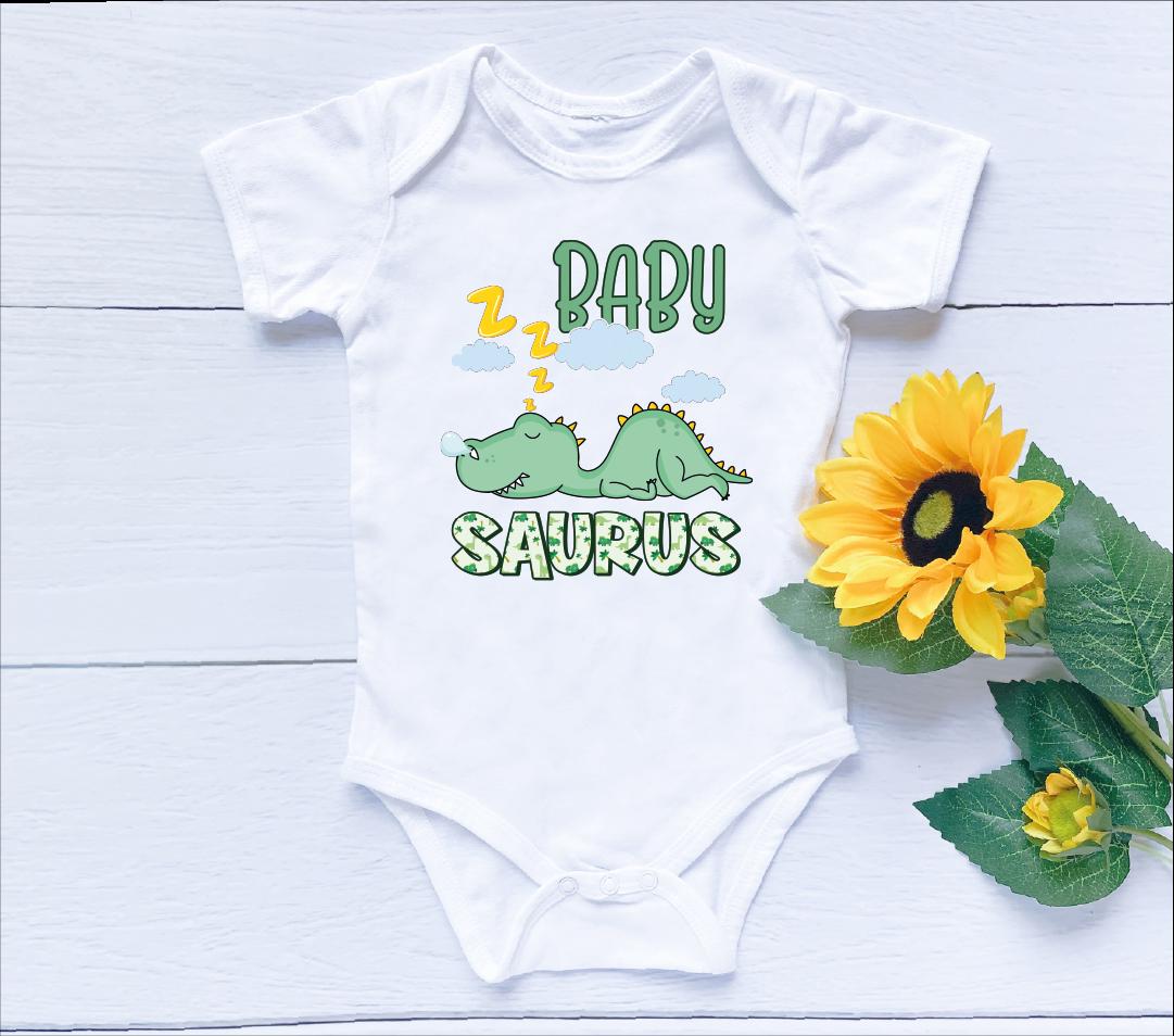 Baby Saurus Bodysuit, Funny Baby Clothes, Dinosaur Baby Gift, Baby Boy ...