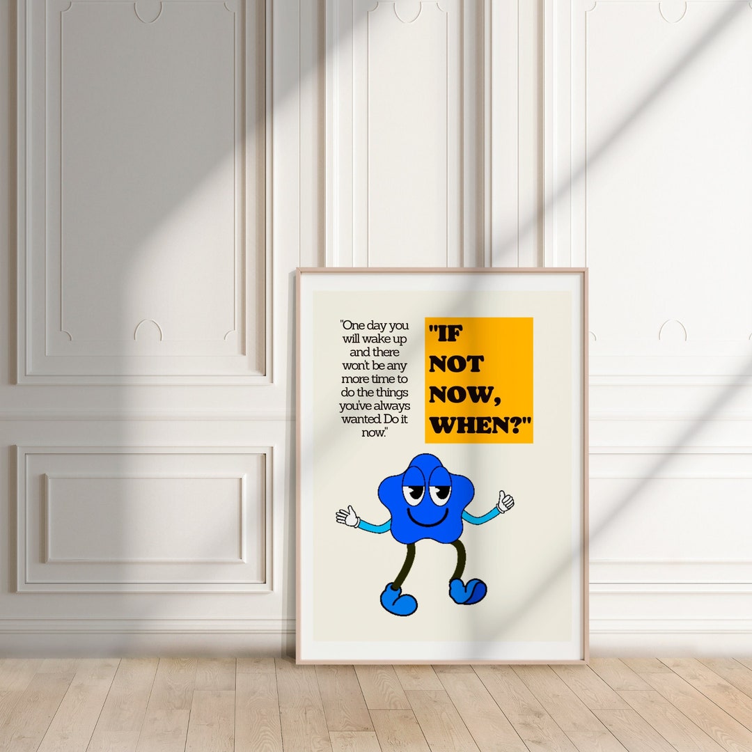 Cute Retro Poster Motivational Quote Poetry Wall Print Etsy