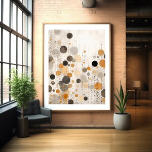 Boho Minimalist Dots Art Print, Abstract Neutral Colors, Modern Bohemian Wall Decor