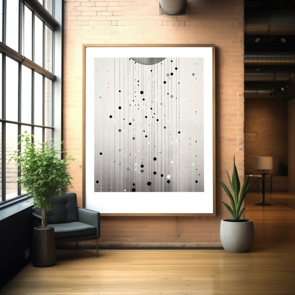 Boho Rain Drops Abstract Minimalist Dots Art Print