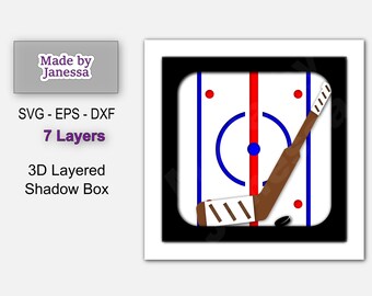 3D HOCKEY GOALIE Shadow Box Hockey 3D Box ice Hockey Goalie svg 3D Layered svg Hockey 3D Goalie Box Cricut Files Light Box 3d paper cut