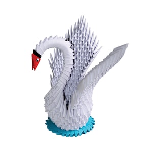 Origami modulare 3D, cigno bianco