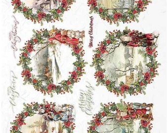 Christmas Rice Paper Decoupage A4 R 1472