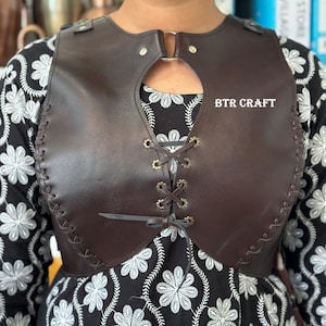 Medieval Leather Female Armor: Viking Cosplay Breastplate Costume