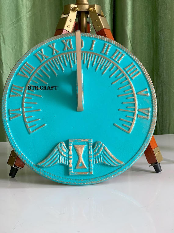 Happiness Sundial - Solid Brass With Verdigris Highlights, 10-Inch