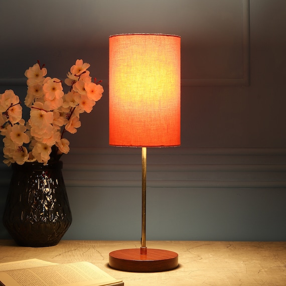 Orange bedside table deals lamp
