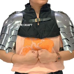 Hombrera de acero de caballero medieval: armadura renacentista para cosplay LARP