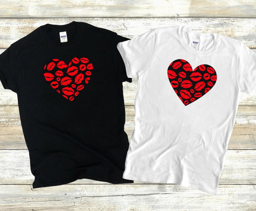 Lip Kiss Shirt Kisses Shirt for Women Kisses in Heart T shirt Kiss Shirt Gifts for Her Lips Shirt Love Kisses Etsy