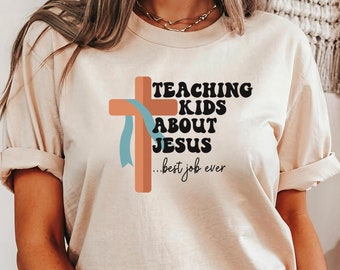 Teaching Kids about Jesus, Ministry Shirt, Minister Shirt, Youth Pastor T-Shirt, Childrens Ministry Tee, Church Shirt, Christian Shirt