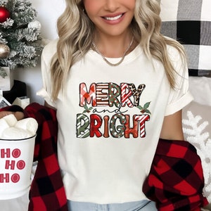 Merry and Bright Shirt, Christmas Shirt, Family Christmas Shirt, Christmas Shirts for Women, Merry Christmas Shirt, Holiday Shirt