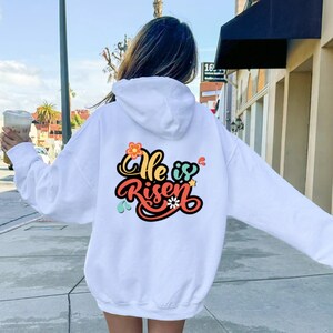 Retro Easter Christian hoodie, He Is Risen hoodie sweatshirt, Christian hoodie, Religious Shirt , Easter Gift, Jesus shirt