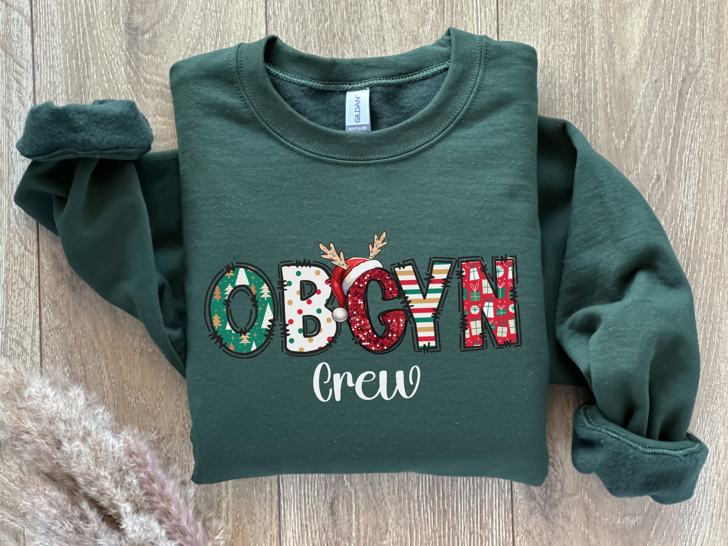 Christmas Obgyn Crew Sweatshirt, Xmas Obstetrics Sweater, OBGYN Crewne ...