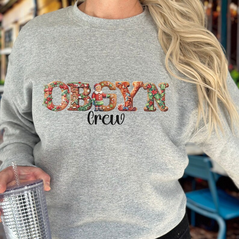 Christmas OBGYN Crew Sweatshirt, Xmas Obstetrics Sweater, Obgyn ...