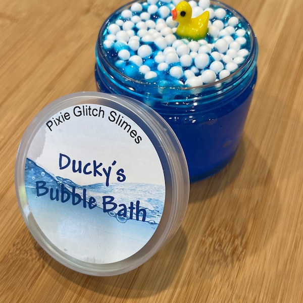 Ducky's Bubble Bath                      Scented floam slime 5oz