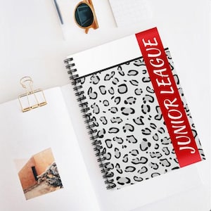Junior League - Gray Leopard Spiral Notebook - Ruled Line
